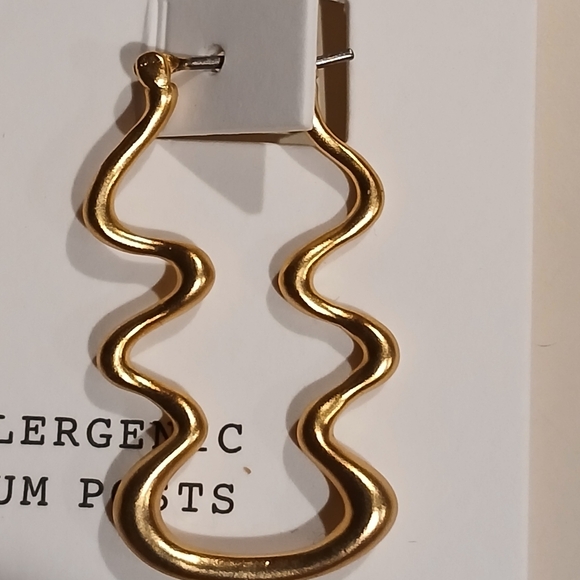 ❤️Madewell❤️Vintage Wavy Hoop Earrings 💥💥 - Picture 2 of 6